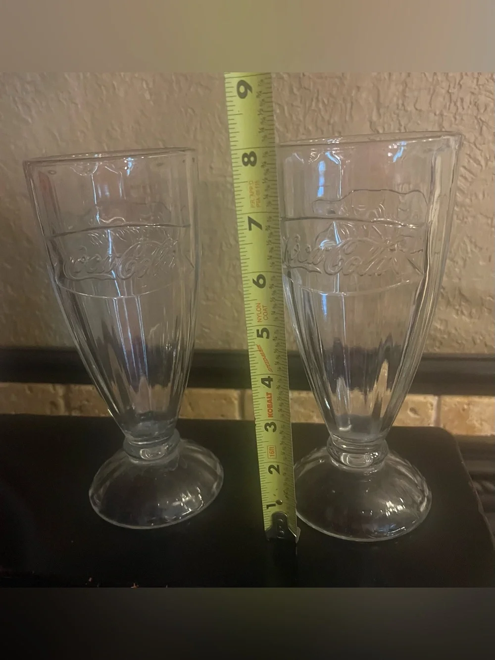 Set of (2) Vintage Coca Cola Soda Fountain Milkshake Glasses